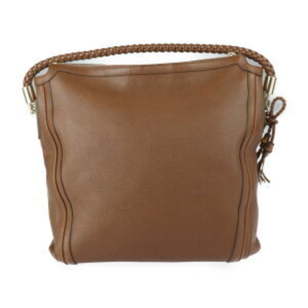 GUCCI Bamboo Shoulder Bag Brown Leather Braided One Shoulder Hobo Tassel - Picture 3 of 9